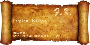 Fogler Kinga névjegykártya