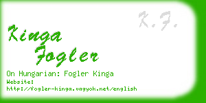 kinga fogler business card